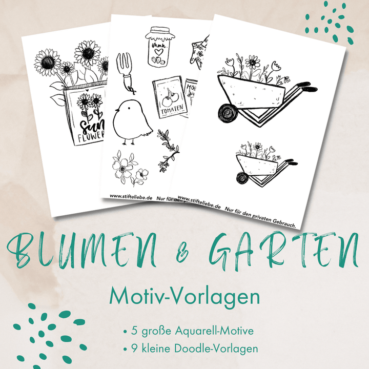 Garten und Blümchen - digitale Vorlagen - Stifteliebe