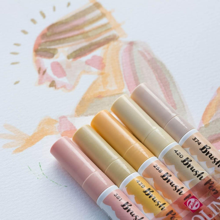 Brushpen 5er Set Boho Farben Beige - Rosa - Stifteliebe