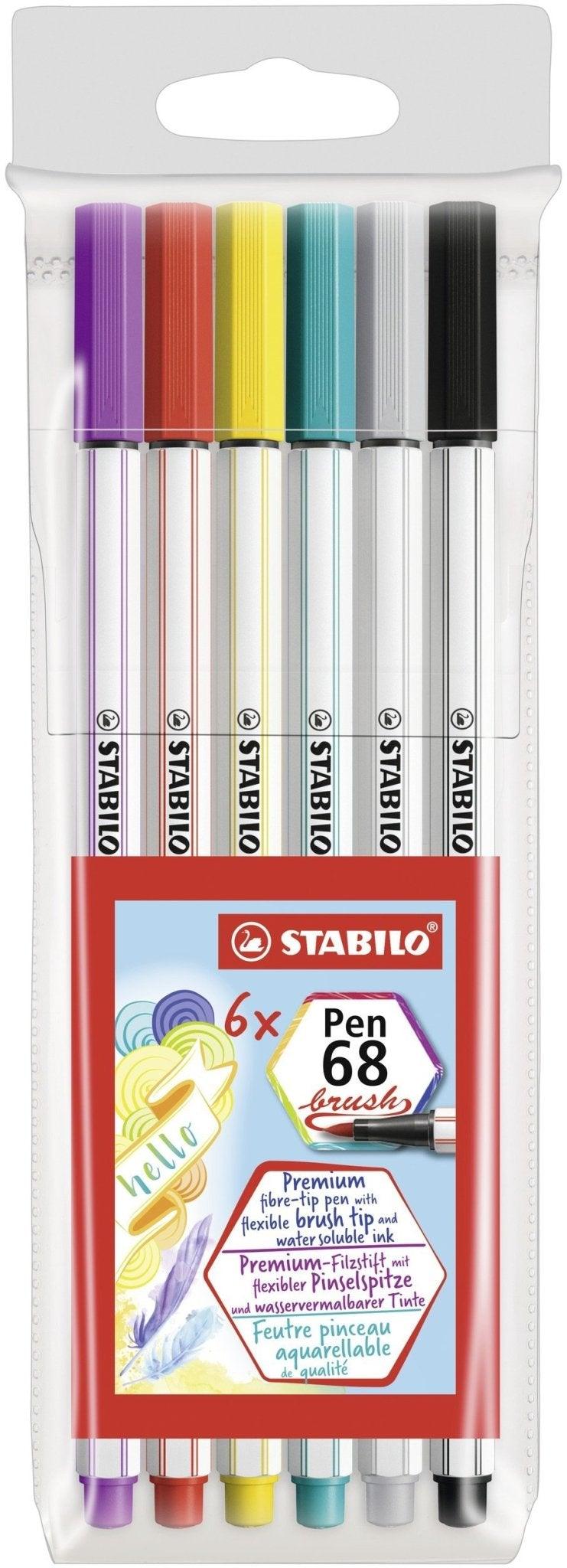 STABILO PEN 68 Brush 6er Set - Stifteliebe