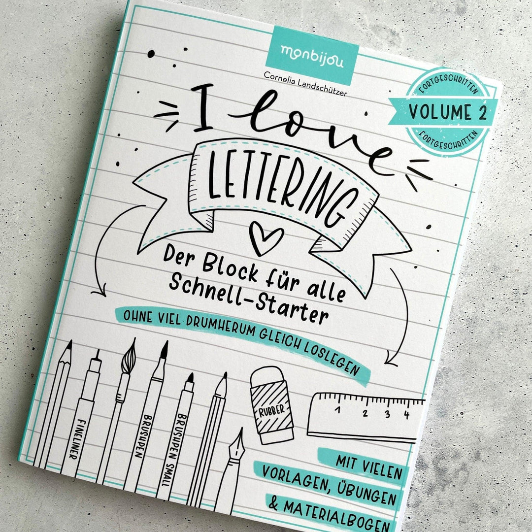 Übungsblock „I love Lettering“ Vol. 2 - Stifteliebe
